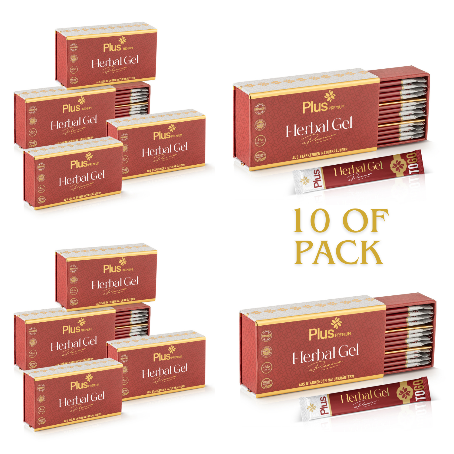 PLUS Premium 12x12g, Honig Herbal Paste, Maca, Honey, Ginseng & Tribulus Terrestris Gel