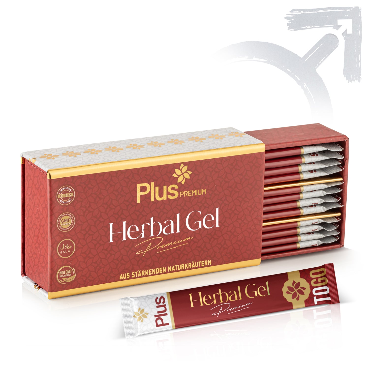 PLUS Premium 12x12g, Honig Herbal Paste, Maca, Honey, Ginseng & Tribulus Terrestris Gel
