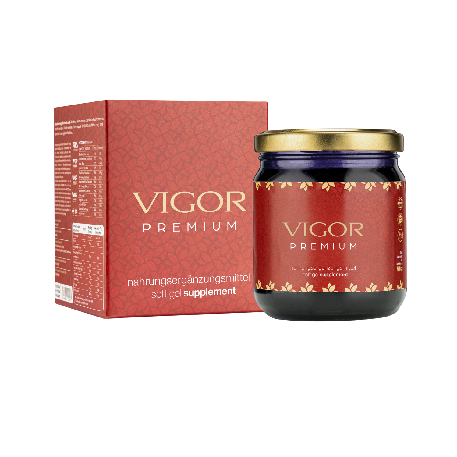 VIGOR Premium Honig Herbal Paste 240 gr, Extra Stark für aktive Männer, Maca, Ginseng & Tribulus Terrestris Gel - 10 Pack