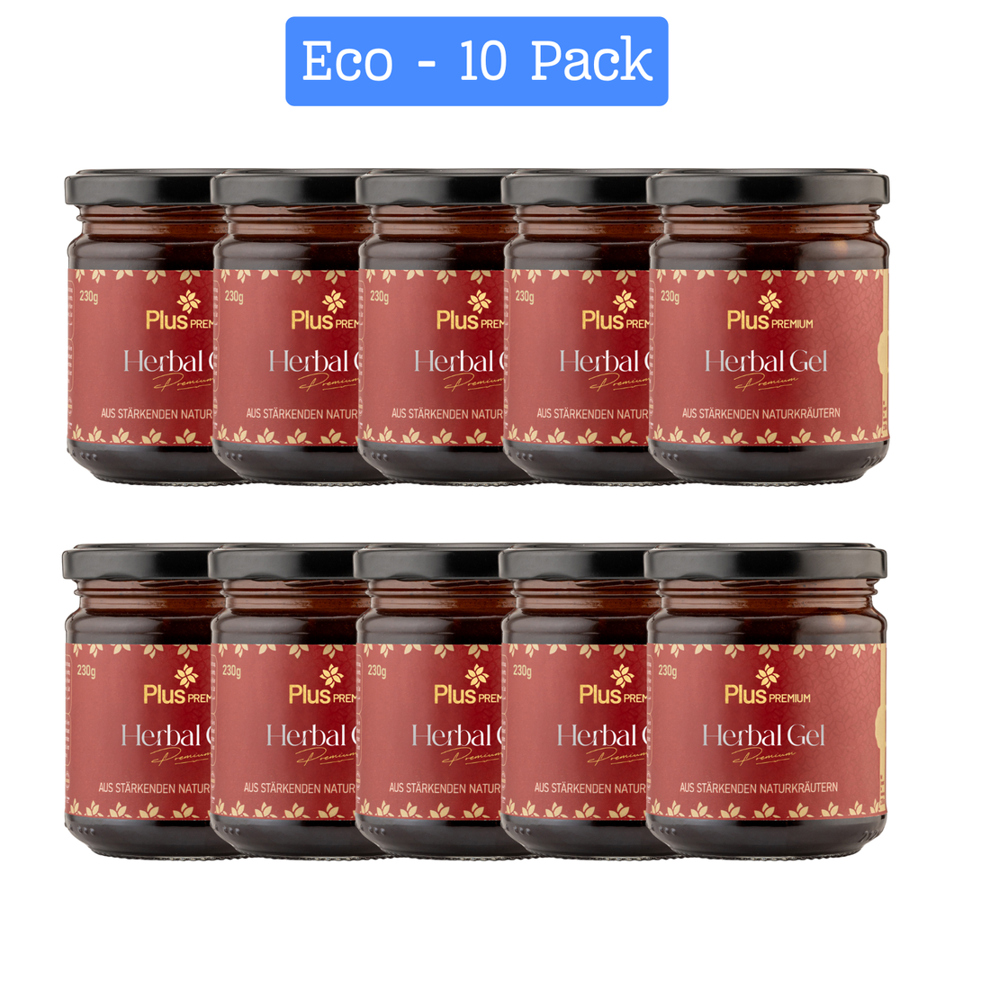 Premium 230g, Honig Herbal Paste, Maca, Honey, Ginseng &amp; Tribulus Terrestris Gel - 10 Pack